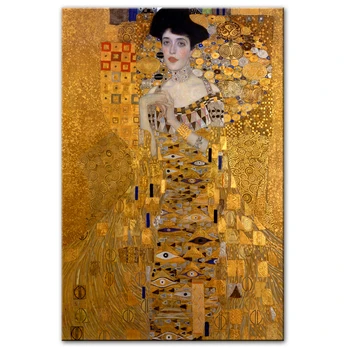 Portrait of Adele Bloch, Drobė Paveikslų ant Sienos Gustav Klimt Bučinys, Paveikslų Reprodukcijos Drobė Spausdina Kambarį