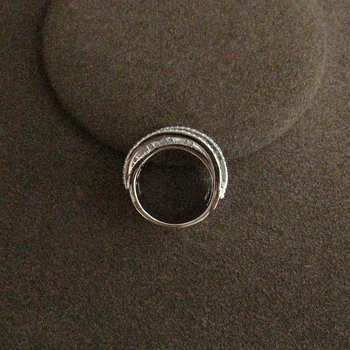 Prabanga AAA kubinis cirkonis nutiesti nustatymas daugiasluoksnė aišku, akmens žiedas,vario pagrindo Vestuvių&Šaliai, Papuošalai Moterims,R2522