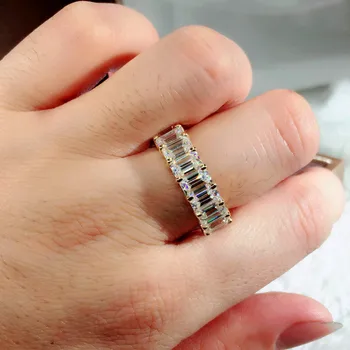 Prabanga Moterų White Crystal Cirkonis Žiedas Unikalų Stilių Geltonos Aukso Užpildytas Šalies Žiedas Žada Vestuvių, Sužadėtuvių Žiedai Moterims