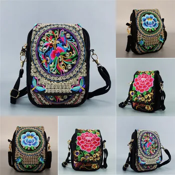 Prabanga Rankinės Moterims, Krepšiai Dizaineris Retro Etninės Stiliaus Ponios Pečių Maišą Mados Siuvinėjimo Mažas Kvadratas Krepšys
