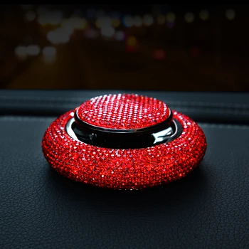 Prabanga Raudona kalnų krištolas Diamante Automobilio Vairo Apima Mergaitėms Kristalų Auto Interjero Aksesuarų Audinių Laikiklis Išlieti Įrašų
