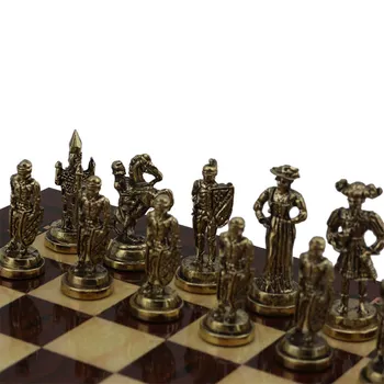 Prabanga Šachmatų Rinkinį Metalo Pav Viduramžių Aukštos Kokybės Šachmatų Lentos Vienetų Magnetinio Stalo Žaidimas Szachy Tikrintuvas Riešutmedžio Medienos Suaugusiųjų