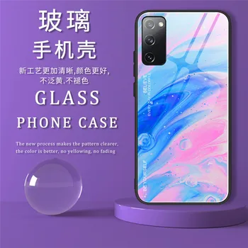 Prabangaus Marmuro Grūdintas Stiklas Case For Samsung Galaxy S20 FE S20FE 5G Coque Atveju Sunku Telefono Dangtelį Samsung S20 FE 5G Atveju