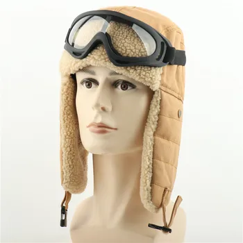 Pragmapism Naujos Karinės Kepurės Pilotas Bžūp Vyrų moteris Žiemą Earflap Sniego Bžūp Slidinėjimo Šiltas, Storos kepurės skrybėlės Kamufliažas