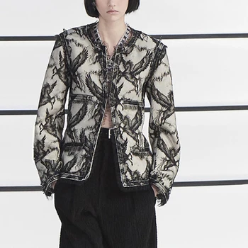 Prekės Dizaineriai Striukė Moterų 2020 M. Rudens Derliaus Nėriniai Siuvinėjimo Paltai Moterims Trumpas mujer chaqueta