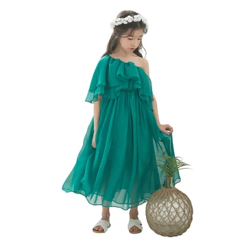 Prekės Vaikams, Suknelės Mergaitėms 2020 Naujas Vasaros Off Peties Vaikai Princesė Suknelė, Paplūdimio Motina ir Dukra Dress Šifono,#5060