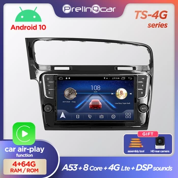 Prelingcar Android 10.0 NE DVD 2-Din Automobilio Radijo Multimedia Vaizdo Grotuvas, Navigacija, GPS Volkswagen VW Golf 7-2016 m. DSP IPS