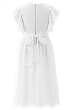 Princesė Gėlių Mergaičių Suknelės 2019 Balto Dramblio Kaulo Vaikai Vestuves Inscenizacija Oficialų Šifono Suknelė Be Rankovių Grindų Ilgis