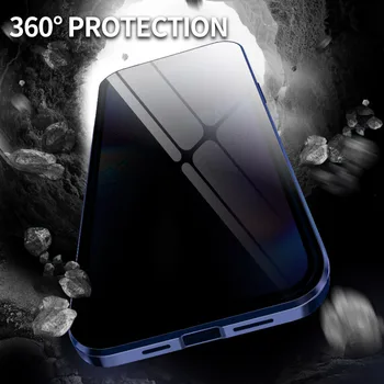 Privatumo Atveju iphone, 12 Mini Magnetinio Grūdintas Stiklas Case for iphone 12 Pro Max Stabdžių užsukti Dangtelį iphone12 Pro