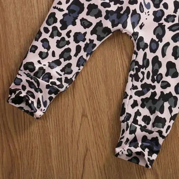 Pudcoco JAV Akcijų 0-24M Naujas Mados 3pcs Mielas Kūdikis Mergaitė Patenka Drabužių Leopard Print T-Shirt Viršūnes Ilgas Kelnes Apranga, Drabužiai Rinkinys