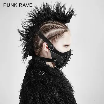 Punk Rave Moterų Punk Kaukė Roko Kniedės Odos Motociklams Kaukė Šalies Nėrinių Asmenybės Kaukė