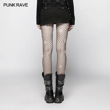 Punk Rave Steampunk Atsitiktinis Jungiamąją Kniedės Gotikos-Line Asimetrinė Seksuali Moteris Mini Sijonas Streetwear WQ400