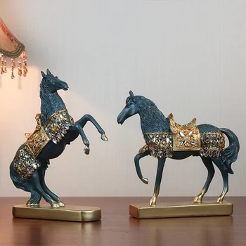 Retro pasisekė arklių papuošalų kūrybos biuro baldai, dovanos Vyno kabineto statula studijuoti kambarys paveikslas namų dekoro arklių dovanos