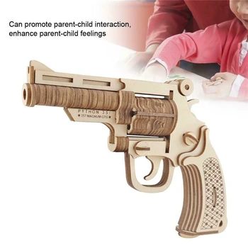 Revolver Dėlionė 3D Medinė Dėlionė Modelio Rinkinio Woodcraft Surinkimo Rinkinys, Žaislas Suaugusiems 