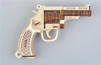 Revolver Dėlionė 3D Medinė Dėlionė Modelio Rinkinio Woodcraft Surinkimo Rinkinys, Žaislas Suaugusiems 