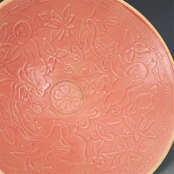 Rinkti raudona glazūra kūdikių žaisti porceliano dubuo dainos Ding krosnies Pekine
