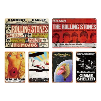 Rolling Stones Plakatas Lenta Metalo Derliaus Alavo Ženklas, Sienų Dekoras Muzikos Baras, Baras Vyras Urvas Rock N Roll Dekoratyvinės Plokštės