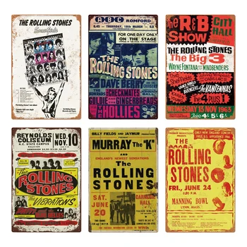 Rolling Stones Plakatas Lenta Metalo Derliaus Alavo Ženklas, Sienų Dekoras Muzikos Baras, Baras Vyras Urvas Rock N Roll Dekoratyvinės Plokštės