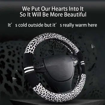 Rudenį ir Žiemą Naujas Pliušinis Vairas Padengti Leopardo Mados Vairas Padengti Automobilio interjero priedai