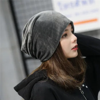 Rudenį ir žiemą naujas pliušinis galvos dangtelis vyrų ir moterų korėjos versija vientisos spalvos krūva skrybėlę paprastas laisvalaikio mėnesį bžūp