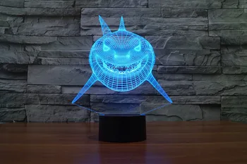Ryklys Modelio 3D LED Šviesos Holograma Iliuzijų 7 Spalvų Keitimas Dekoro Lempa, Geriausia Naktį, Šviesos, Dovana, Namų Deco 3159