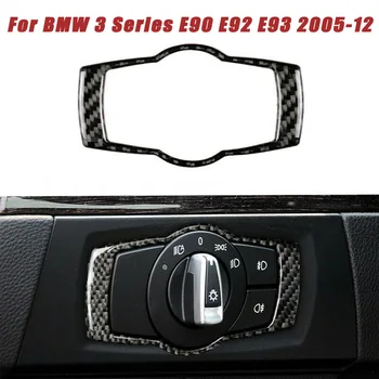Rėmas Žibintų Jungiklis lipdukas Apdaila Pakeitimo Juodas BMW 3 Serija E90 E92 E93 2005-2012 m.