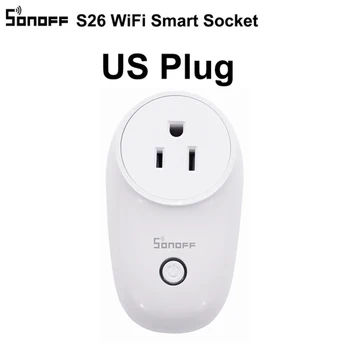 S26 Sonoff Smart Įkrovimo lizdas Nuotolinio Valdymo WiFi Bevielis Elektros Lizdo Namuose Plug Darbo Su Alexa, Google 