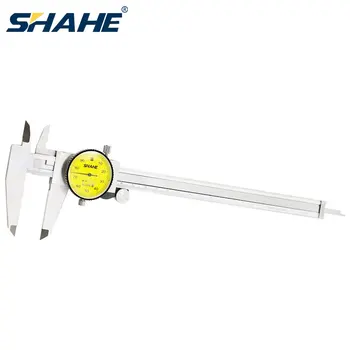 SHAHE 0-200 mm 0.01 mm Metrinis Matuoklis Matavimo Įrankis Dial vernier suportas Dvigubą Šoką-įrodymas, Vernier Suportas 0.01 mm