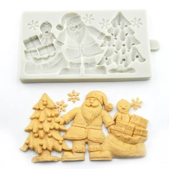SHENHONG Santa Claus Guma Cukraus Pasta Amatų Minkštas Pyragas Pelėsių Kalėdų Eglutė Dovanų Modelis Šokolado Liejimo, Kepimo Įrankiai