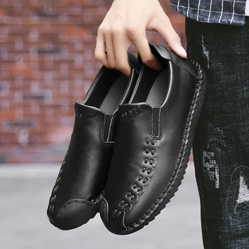 SKRENEDS prekės ženklo Vyrai laisvalaikio bateliai natūralios Odos vyriška laisvalaikio nėriniai-up minkštos odos, non-slip batų vyras verslo batai pavasario/autu
