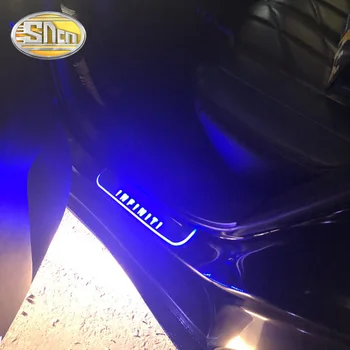 SNCN 4PCS Automobilio LED Durų Slenksčio, Už Infiniti FX35 FX37 FX30 FX50-Ultra plonas Akrilo Dinaminis LED Sveiki atvykę Šviesos Nusitrinti Plokštė Pedalas