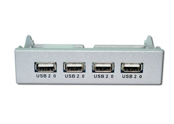 SP USB 2.0 Priekinis Skydelis 3.5 colių 20Pin, kad USB2.0 4-Port HUB PC Floppy Bay Aliuminio