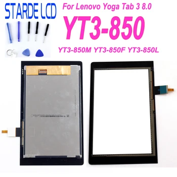 STARDE Pakeitimas LCD Lenovo JOGOS Tab 3 8.0 YT3-850 YT3-850M YT3-850F LCD Ekranas Jutiklinis Ekranas skaitmeninis keitiklis Asamblėja