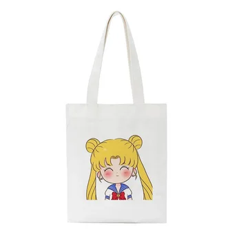 Sailor Moon 90 Metų Juokingas Crossbody Maišelį Harajuku Peties Drobė Krepšiai Graži Katė Anime Rankinėje Mielas, Dideles Moterys, Krepšys, Piniginė