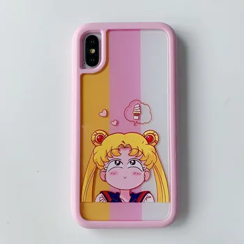 Sailor Moon Kuromi Japonija silikono telefono dangtelį atveju iPhone, 11 SE MAX X XR XS MAX 7 8 9 rainbow poveikis minkšto silikono atveju