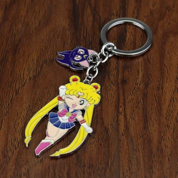 Sailor Moon Pav Žaislai Kawaii Anime Sailormoon Katė Modelis Keychain Pakabukas Cosplay Raktų Pakabukai Animacinių Filmų Paketų Prižiūrėtojų Raktinę Žaislas Vaikams Dovanų