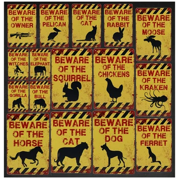 Saugokitės Šunų Kačių Tentenas Derliaus Apnašas Plokštės Baras Alavo Ženklas, Sienų Dekoras Medalis Tapybos Meno Geležies Plakatas Stickets 8x12 Colių H47