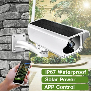 Saulės Energijos IP Kameros 1080P WiFi Camera 4X Zoom, 2-way Audio vandeniui Bevielio lauko belaidės apsaugos kameros namams