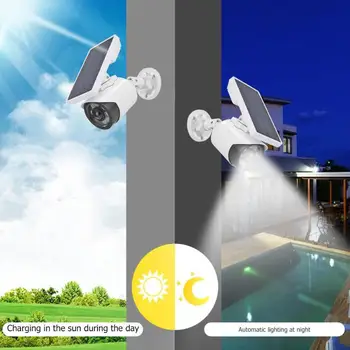 Saulės Energijos Manekeno Kameros Apsaugos Vandeniui Suklastotas, Kamera, Lauko, Patalpų Kulka LED Šviesos Stebėti Anti-Theft Namų Indukcinės Lempos