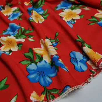 Saulės suknelė Šifono suknelė, paplūdimio rankšluostį audinio Šifono audinio Gėlių atspausdintas šifono Suknelė audinys Vasaros suknelė medžiaga