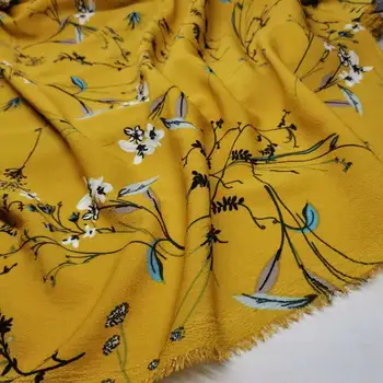 Saulės suknelė Šifono suknelė, paplūdimio rankšluostį audinio Šifono audinio Gėlių atspausdintas šifono Suknelė audinys Vasaros suknelė medžiaga