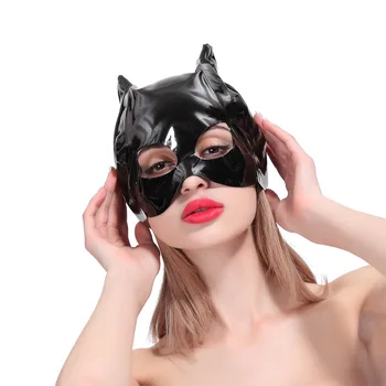 Seksualus Dirbtiniais Latekso Odos Ponia Katė Gaubtu Vergų Fetišas Vaidmuo Žaisti Pusę Veido Kaukė Maskuotis Catwoman Cosplay Kostiumas Nelaisvėje