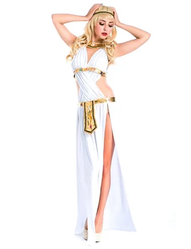 Seksualus Graikų Deivė Kostiumas Baltas Egipto Princesė Dress Šalies Suaugusiųjų Kariai Drabužiai, Helovyno Cosplay Maskuotis Šalis Suknelė