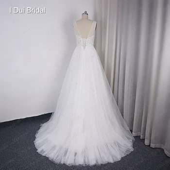 Shinny Sparkle Linijos Vestuvių Suknelė su Blizgančiais Nėrinių Korsetas Nuotakos Suknelė 2020 Populiarus