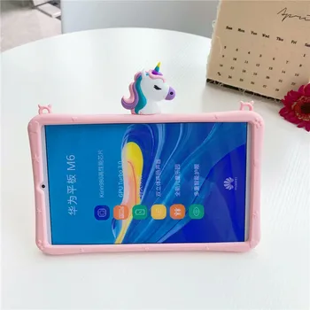 Silikoninis Dangtelis, Huawei MediaPad T5 10 T5 8.0 M5 Lite 10 M6 8.4 10.1 10.8 Tablet Atveju Vienaragis Vaikams skirti 