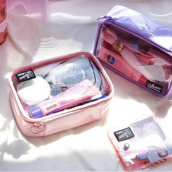 Skaidrus Kosmetikos Atveju Moterims kelionės PVC Laikymo paketas Vandeniui Mergaičių Didelės Talpos makiažas Maišelį Korėja Japonija