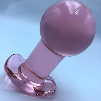 Skersmuo 51mm didelis analinis žaislas Rožinis stiklo dildo analinis kaištis stiklo butt plug sekso žaislai moterims Makšties kamuolys karoliukai analinis dildo dilatador