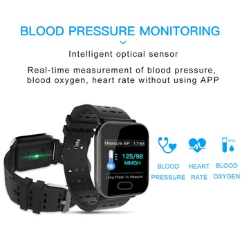 Smart Watch Kraujo Spaudimas A6 Fitness Tracker Žiūrėti Smartwatch Vandeniui GPS Širdies ritmo Monitorius Pedometer Žiūrėti Vyrams, Moterims