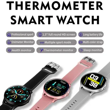 Smart Žiūrėti K21 Termometras Vandeniui Kraujo Spaudimas Fitness Tracker 8 Sporto Rūšių Moterų Apyrankės Smartwatch 