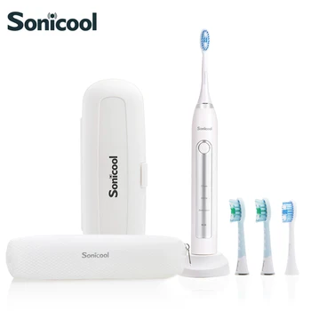 Sonicool RM-ST051B Elektros dantų šepetėlį USB Įkrovimo Ultragarso 48000 Vibracijos Dantų Šepetėliai Su 4 Vnt DuPont Teptuku Vadovai